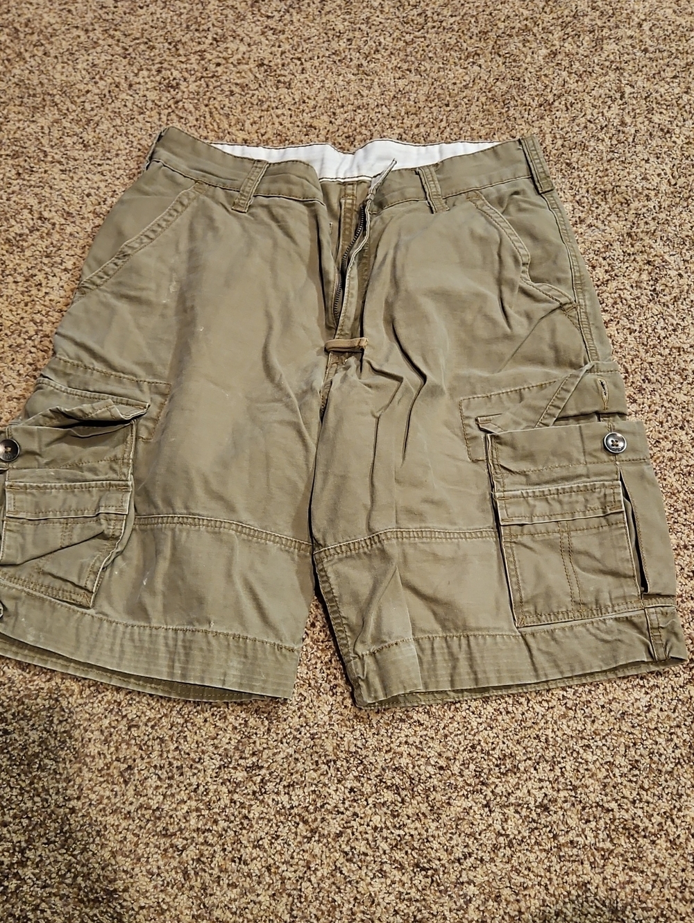 Levi's Olive Green Cargo Shorts with Button-Flap Pockets